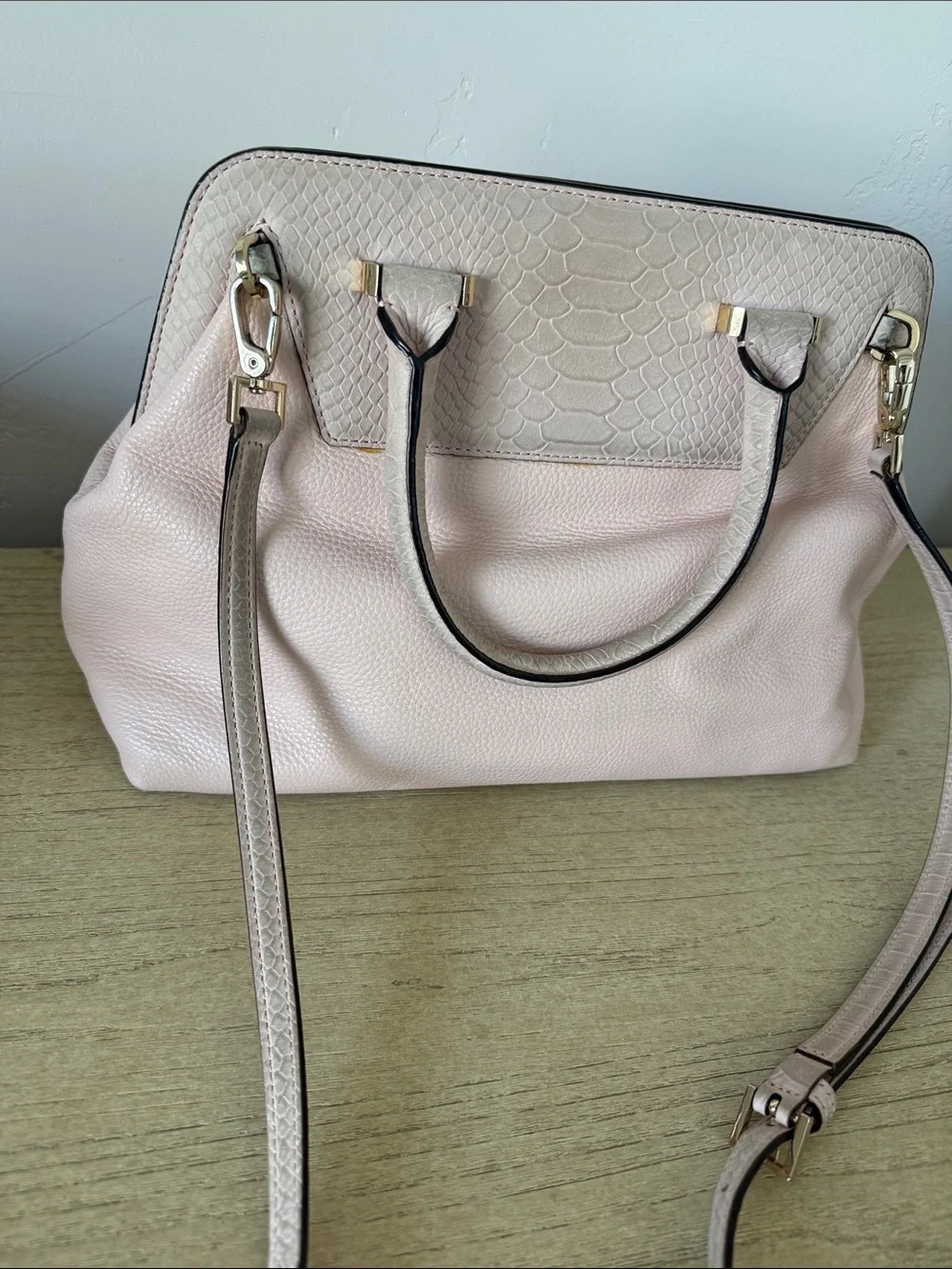 kate spade Blush Pink Textured Leather Top-Handle Satchel